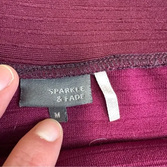 Sparkle & Fade Women's Plum Midi Pencil Skirt Stretch High Waist Medium M - Picture 5 of 8